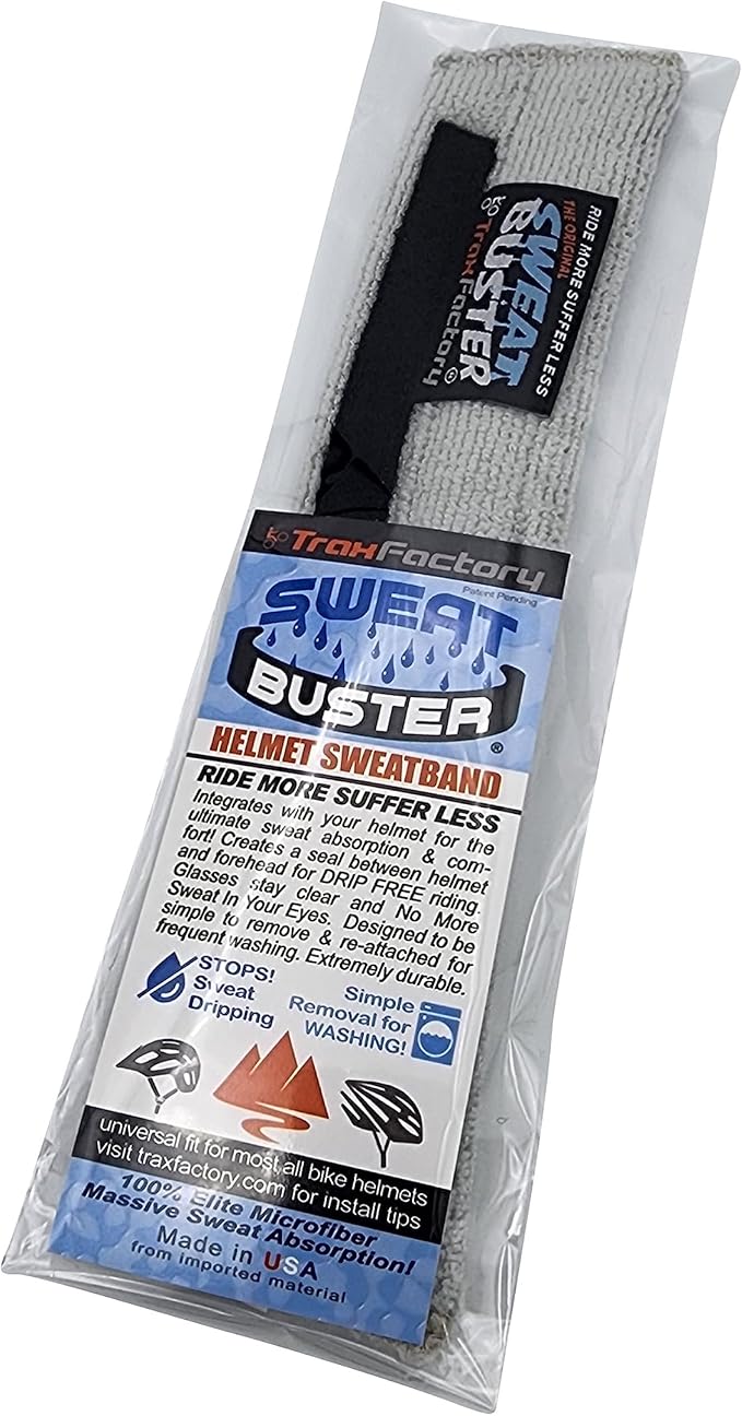 Skinny Bike Helmet Sweatband. Stops Dripping Sweat. Premium Comfort, Simple Helmet Integration & Quick Removal for Washing. All Cycling Helmets