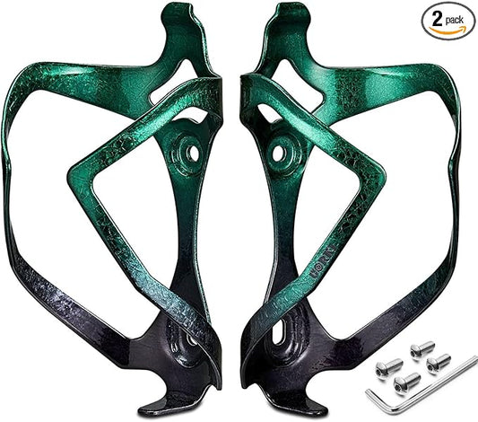 Bike Water Bottle Holder Bicycle Cage for Mountain Road MTB Gravel Adult Bikes Cycling Universal Carrier Rack 2 Pack Aluminum Alloy Ultralight Kettle Drink Accessories Green