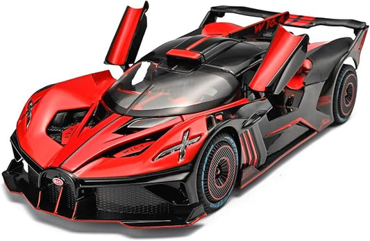 Toddler Car Toys 1/24 Diecast Cars Compatible for Bolide Model Car Collection,Spray Bolide Toy Car for Boys,Pull Back Cars with Light and Sound,Toy Cars for Boys Age 4-7（Red）