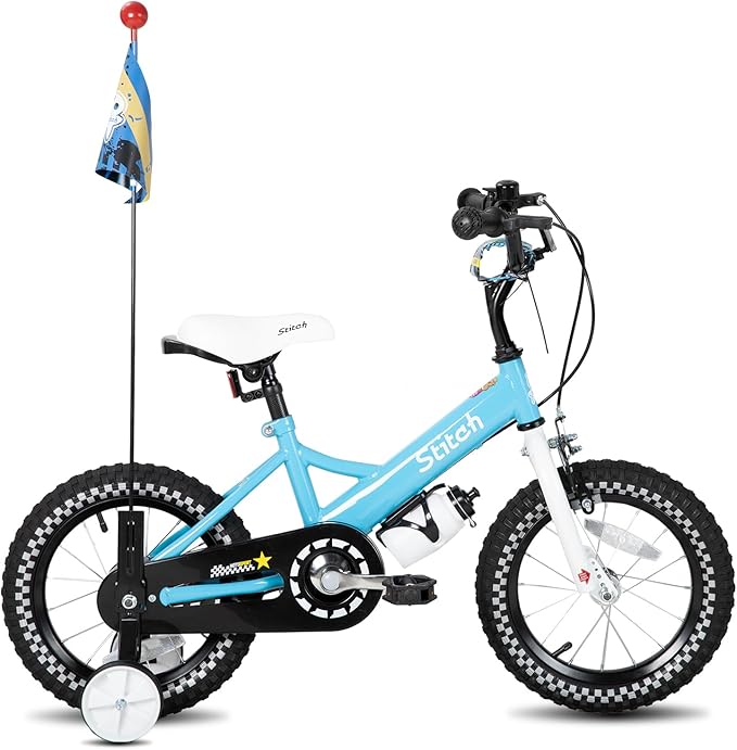 JOYSTAR Kids Bike for 2-7 Years Girls Boys w/o Dual Handbrake 12 14 16 Inch Princess Girls Bike with Training Wheels Doll Seat Streamers Boys Bikes with Flag & Water Bottle, Kids' Bicycle