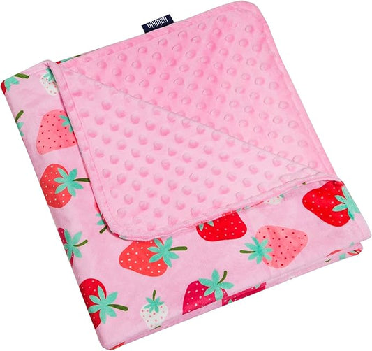 Wildkin Plush Baby Blanket – Soft & Cozy Comfort, Ideal for Toddlers, Travel & Daycare - Strawberry Patch