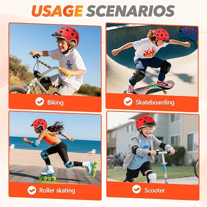Kids Bike Helmet for 5-8-14 Kids Skateboard Helmet Boys Girls Child Youth Adjustable Lightweight Ventilation and Multi-Sports Scooter Cycling Roller Balance Bike