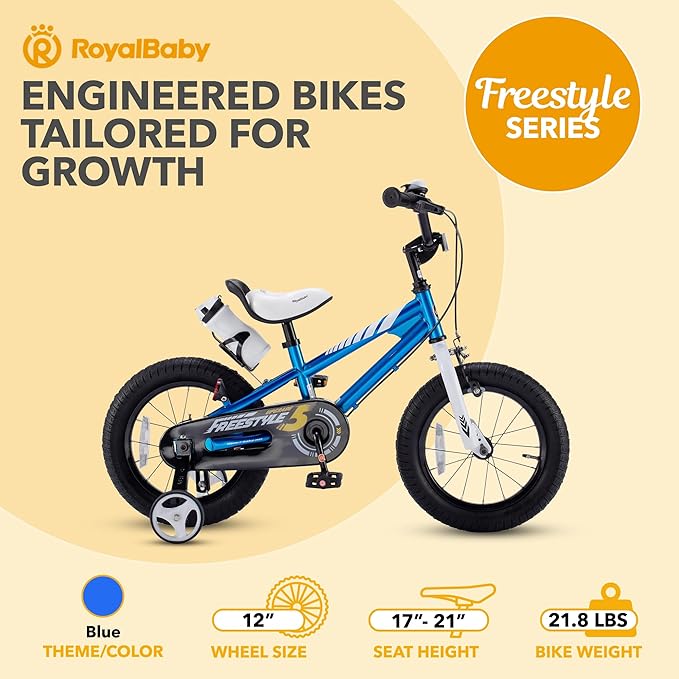 RoyalBaby Kids Bike EZ Balance to Pedal Dual Handbrake Toddlers Boys Girls Bicycle 12-20 Inch for Age 3-10 Years