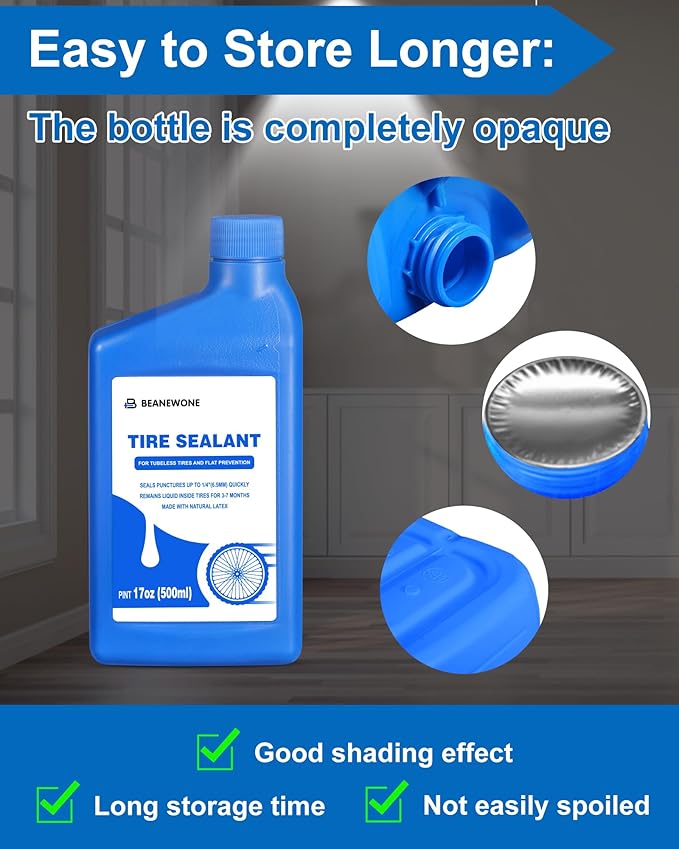 Tubeless Tire Sealant, 500ML Tubeless Sealant Long-Lasting Bike Sealant for MTB, Road, CX and Gravel Bicycle Tires