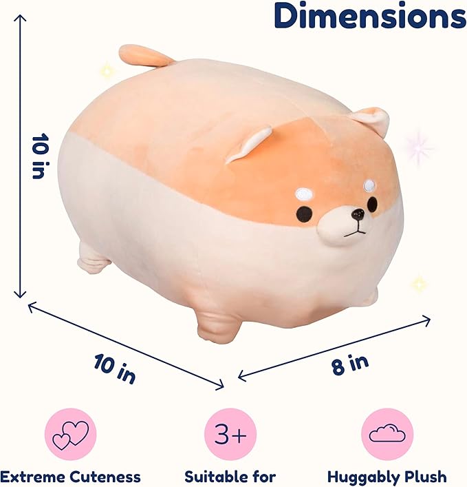 PixieCrush Stuffed Dog Toy - Cute Plushies Shiba Inu Mommy with 4 Puppies - Adorable Plush Pillow for Imaginative Play - Puppy Surprise Soft Animal Toy Set for Girls - Stuffed Animals for Ages 3-8