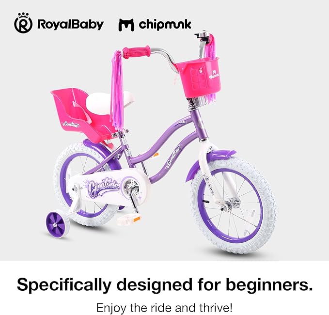 Chipmunk Kids Bike Toddlers 12 14 16 18 Inch Wheel Bicycle Beginners Boys Girls Ages 3-11 Years, Multiple Color Options