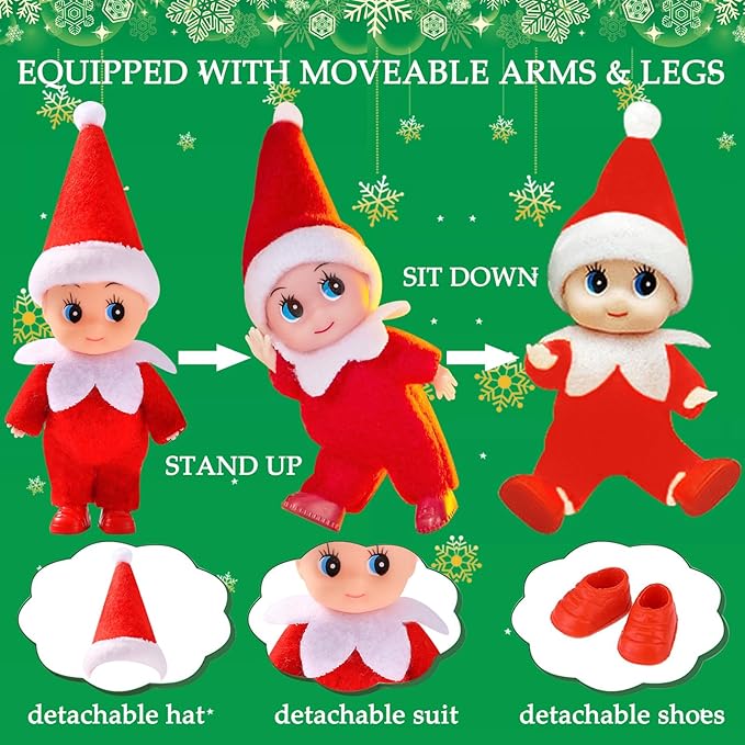 Tiny Elf Baby Doll, Miniature Elf Girl Boy, Stocking Stuffers Gifts for Grandkids, Kids & Adults, Christmas Decorations Accessories, Party Favors Xmas Party Supplies