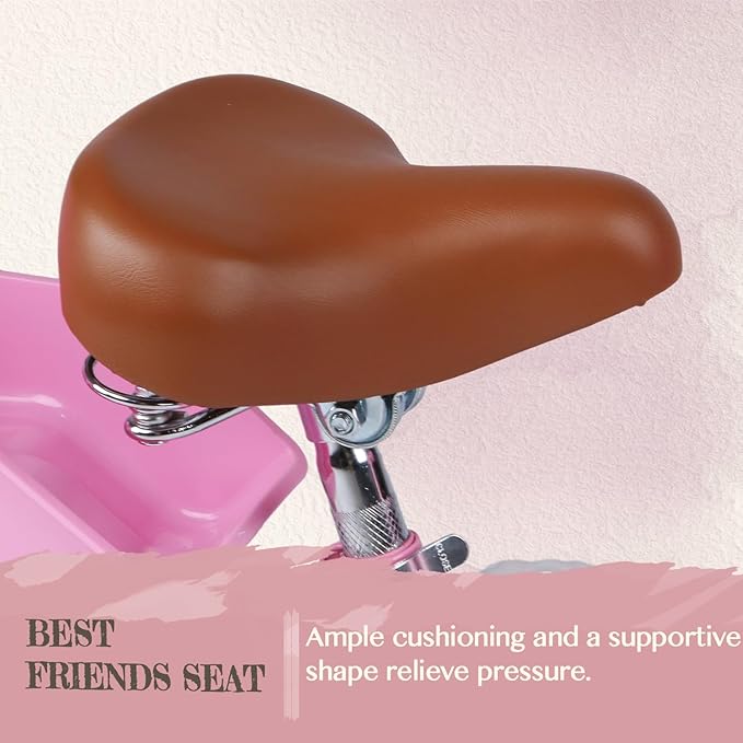 Glerc Sasha Girls Bike, 12-20 Inch Kids Bike for Children Ages 2-13 Years, Kids Bicycle with Doll-Seat & Basket & Training Wheels, Multiple Colors