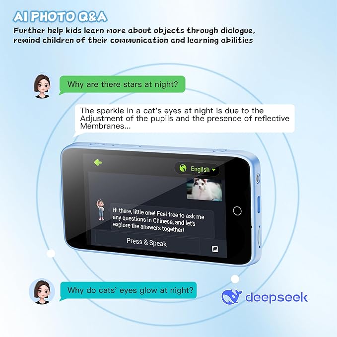 Digital Camera for Kids and Starters, AI Camera with Dual Lens, Cameras for Photography with WiFi, 3.97IN Digital Camera Toys for Toddler Birthday Gifts(Blue)