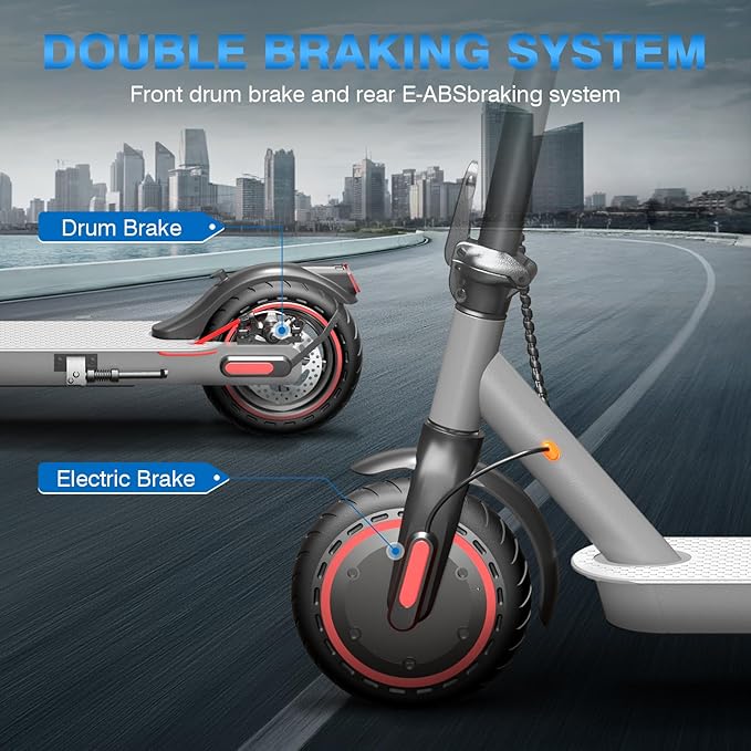 Electric Scooter for Adults | Aluminum Frame 19MPH & 25° Hill Climb | 15 Miles with Cruise Control | Dual Braking System & 8.5" Tires | 300LB Bearing Foldable Commuter Scooter for Teen Adult