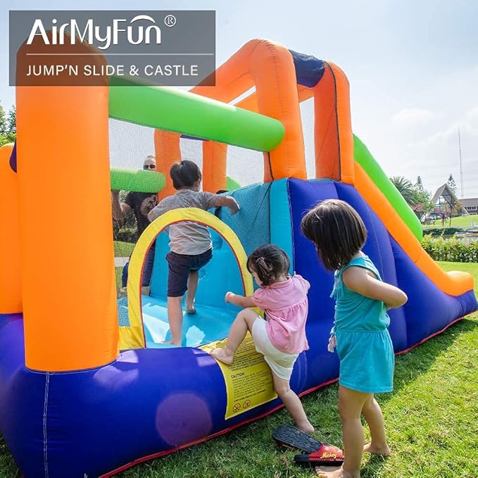 AirMyFun Bounce House with Slide Inflatable Durable Sewn Jumper Castle Bouncy House for Kids Outdoor Indoor