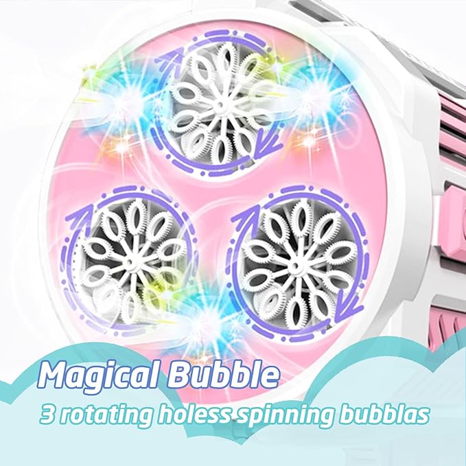 Automatic Gatling Bubble Gun,Big Size 7.5"x16.7",That Produces Thousands of Bubbles per Minute, Suitable for Children and Adults and Perfect for Summer Indoor and Outdoor Parties