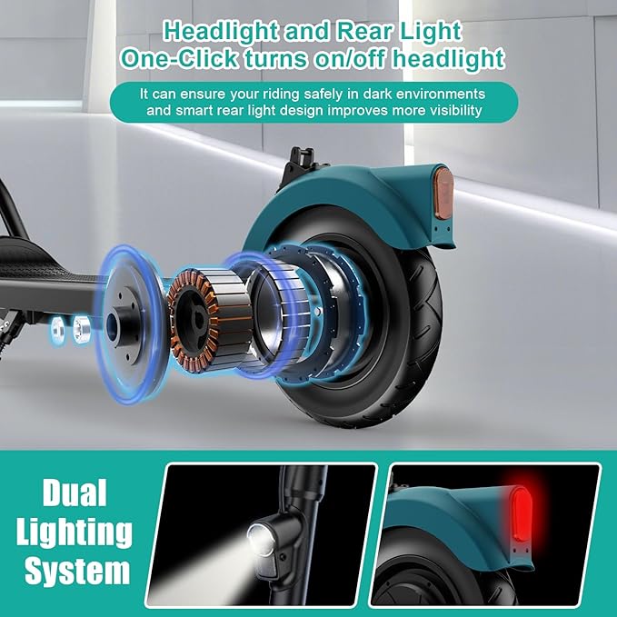 Electric Scooter Adults, Foldable 8.5" Tires E Scooter for Adults, 19 Mph, 350W Motor Fast Cooter, Kick Scooters Max 21 Miles Long Range for Commuting, Heavy Duty E-Scooter with Dual Braking System