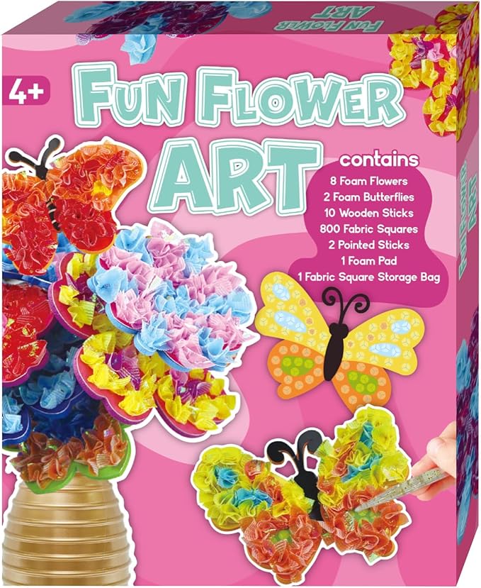 Poke in Fun Art Flower Craft Kits for Kids, Gifts for 6 7 8 9 10 Year Old Girls Art Supplies Activity,Creative Educational Toys for Girls & Boys Age 5-12,Birthday Gifts,Party Favours & Home Décor