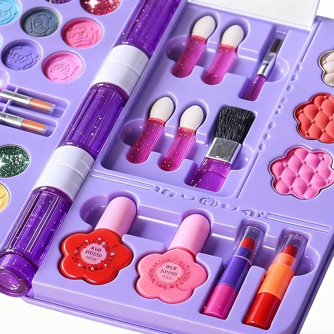 Kids Makeup Set for Girl 4-12 Years Old, Washable Real Cosmetic Girls Princess Make Up Toys, Kids Makeup Kit for Girls Birthday Gift