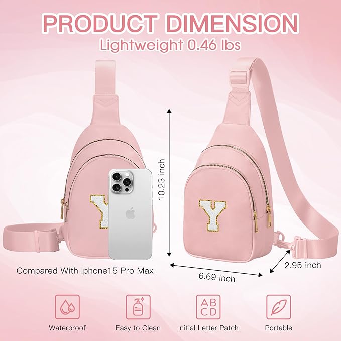 Birthday Gifts for 7 8 9 10 11 12 13 Year Old Girls Small Initial Sling Bag Cross Body Bag Fanny Pack for Girls