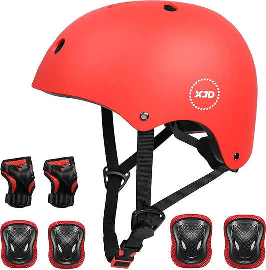 XJD Kids Bike Helmet,Multi-Sport Protective Gear Set for 3-5-8-14 Years Boys Girls with Knee and Elbow Pads Wrist Guards fit Roller Skates,Cycling,Skateboarding,Christmas Birthday Gifts for Kids
