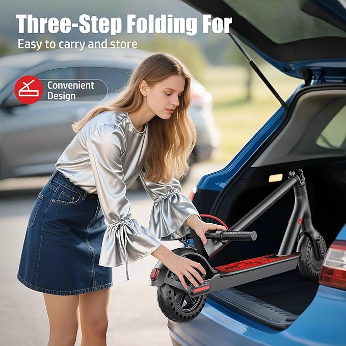 Electric Scooter for Adults, 650W Peak Powerful Motor, Top Speed 21MPH, 23 Miles Long Range, Foldable E Scooter for Adults, 8.5" Solid Tires Commuting Kick Scooter with APP Control, Dual Braking