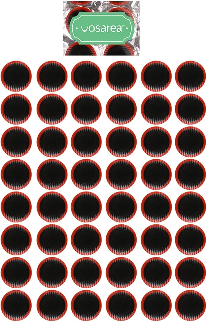 VOSAREA 48Pcs 30mm Motor Bicycle Bike Tyre Tire Inner Tube Puncture Rubber Patches Repair Kit