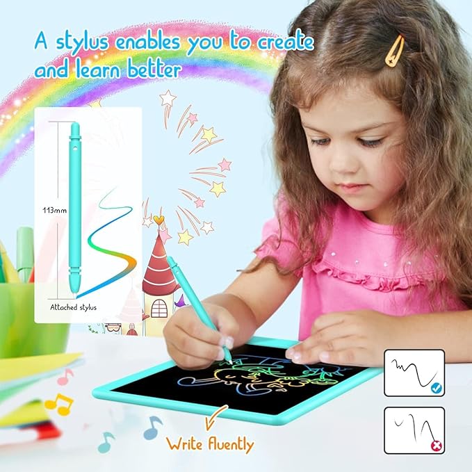 LCD Writing Tablet Doodle Board,10.5 inch Colorful Drawing Pad,Electronic Drawing Tablet, Drawing Pads,Travel Gifts for Kids Ages 3 4 5 6 7 8 Year Old Girls Boys (Blue)