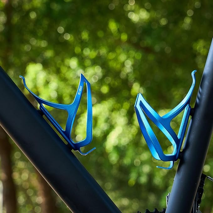 Corki Cycles Bike Water Bottle Holder Aluminum Alloy, Universal Bike Water Bottle Cage for Road, Mountain and Gravel Bikes - 2 Pack - Blue