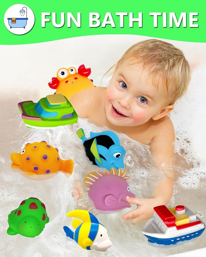 Bath Toys for Kids Ages 1-3 - Christmas Stocking Stuffers - Birthday Gifts for 1 2 3 Year Old Boys Girls Mold Free Bath Toy - Toddler Pool Bathtub Water Table Toys for Babies 6-12 Months Toy Boats