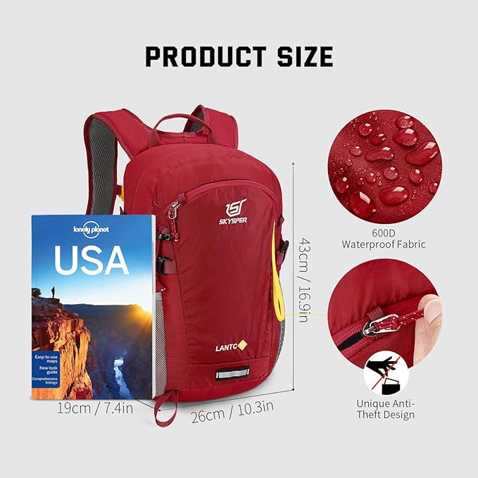 SKYSPER Small Hiking Backpack, 20L Lightweight Travel Backpacks Hiking Daypack for Women Men
