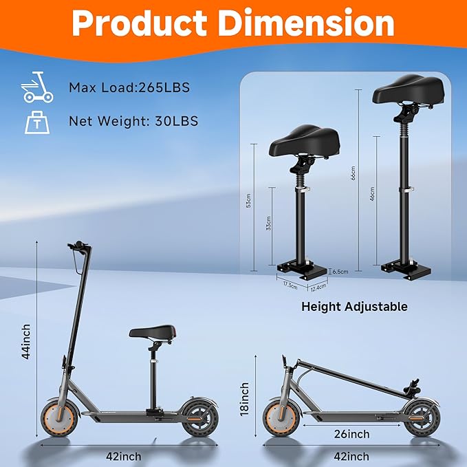 Electric Scooter, Folding E Scooter for Adults with Seat, 350W Motor, 8.5" Tire, 19MPH, 21Mile Long Range Lightweight Teens Commuting Sit Down Escooter with App, Bluetooth, Dual Brake (Seat Optional)