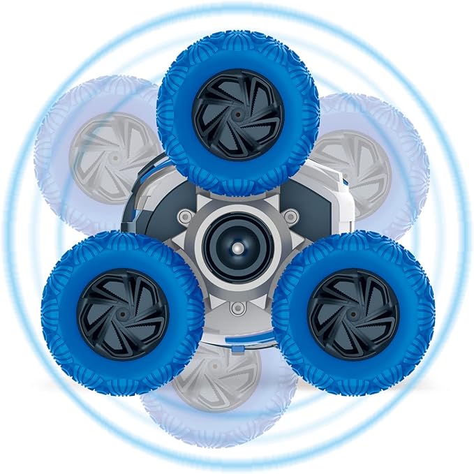 Threeking Amphipious RC Stunt Car Remote Control Cars 360 Degree Flips Rotating Indoor Outdoor Toys Gifts Presents for 6 7 8 9 10 11 12 Year Old Kids Boys Girls