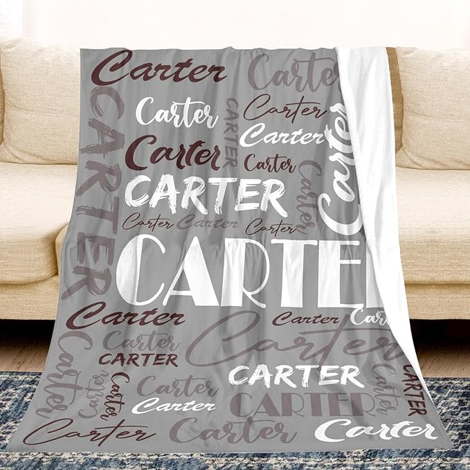Dr.TOUGH Personalized Name Blanket Personalized Blanket for Adult Kids Flannel Customized Personalized Blankets and Throws