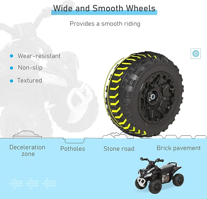 Aosom NO Power Kids Ride On Push Car, Ride Racer, Foot-to-Floor Sliding Car, Walking ATV Toy with Music, Lights, for 1.5-3 Years Old, Black