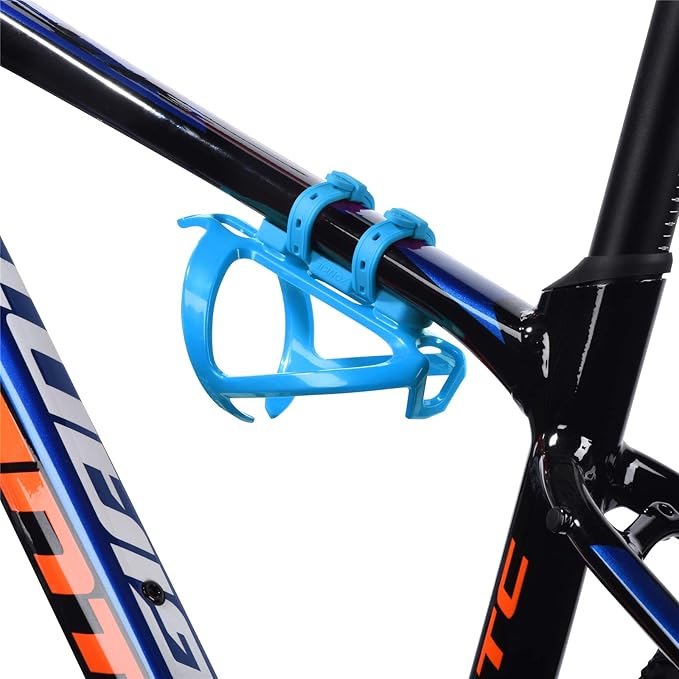 ZONKIE Bicycle Bottle Cages, Plastic Bike Bottle Holder with Cage Mounting Base (Blue)