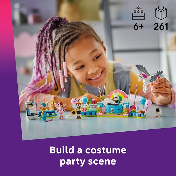 LEGO Friends Costume Party with Unicorn & Fairy Pretend Play Building Toy - Interactive Storytelling Playset with Cat and Unicorn Toys - Creative Birthday Gift Idea for Girls & Boys, 6+ - 42661