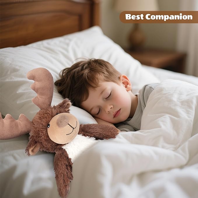 Heatable & Coolable Moose Stuffed Animal, Plushies Microwavable Heating Pad for Soothing & Relaxation, Lavender Scent Stuffed Plush Toys for Stress Relief, Christmas Stuffed Animals Gifts