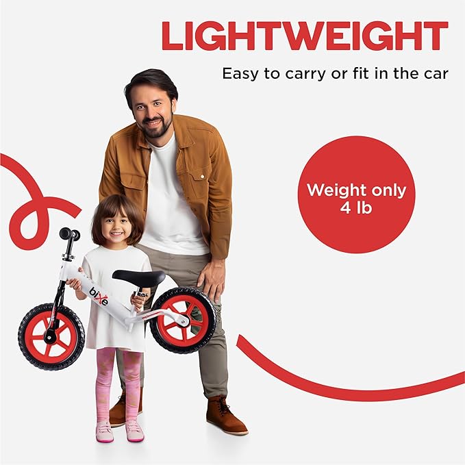 Balance Bike - 30.5 cm (12") Training Bikes for Kids and Toddlers - 1.8kg (4lbs) Kids' Balance Bike - Children Ages 3, 4, 5 - No Pedal Push Bicycle for Boys or Girls - Red