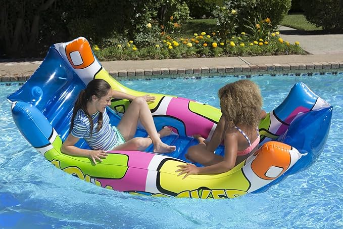 Poolmaster Aqua Rocker Inflatable Swimming Pool Float Ride On, Outdoor Toy For 8 Years Old and Up Boys, Girls, and Adults Pool Blow-Up Floatie and Lounge