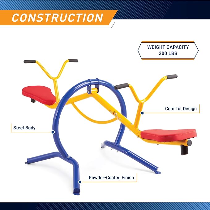 Gym Dandy Indoor & Outdoor Playground Equipment Teeter Totters, 360 Spinning Seesaw, Swing Set for Children Exercises Age 3-12