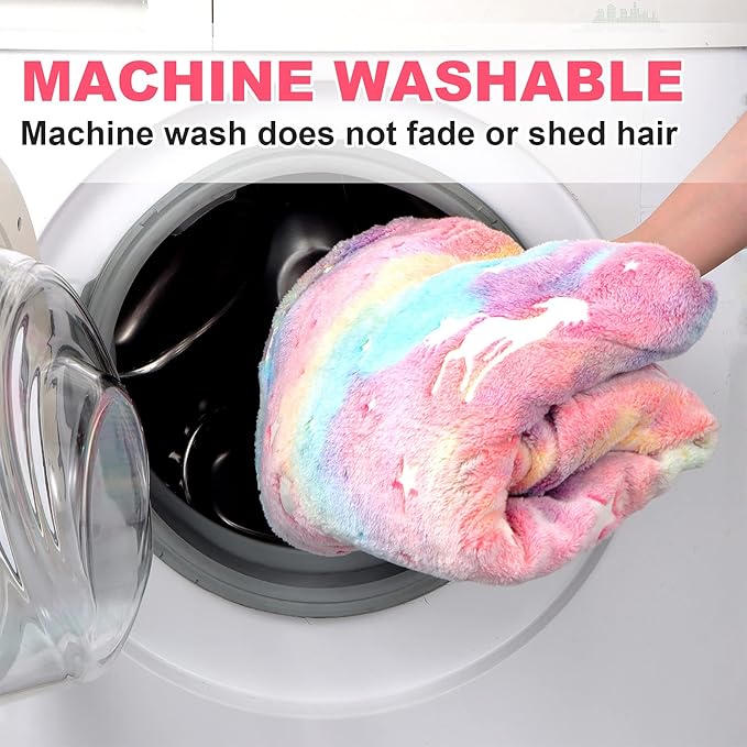 SALIMAH Glow in The Dark Blanket Unicorns Gifts for Girls, Toys for Girls Age 2 3 4 5 6 7 8 9 10 Year Old, Soft Kids Blankets Gifts for Grandkids Teens for Christmas Birthday, 60"x80"