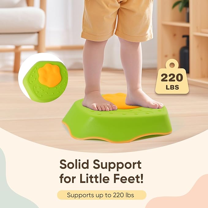 5-Pack Stepping Stones for Kids with Sound Effects - Balance & Coordination Toys for Toddlers Ages 3+, Indoor/Outdoor Play with Interactive Sensory Feedback