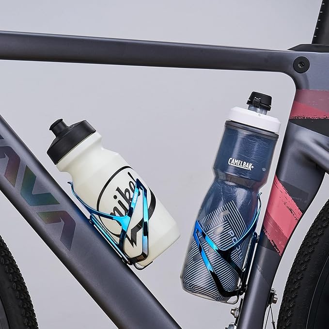 Corki Cycles Bike Water Bottle Holder Aluminum Alloy, Universal Bike Water Bottle Cage for Road, Mountain and Gravel Bikes -2 Pack - Black&Blue