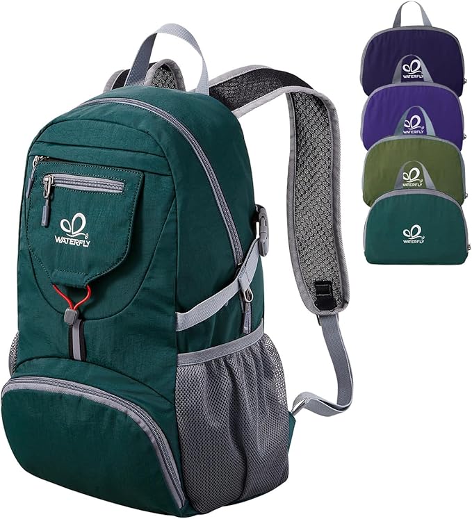 WATERFLY Small Lightweight Packable Backpack: 20l Ultra Light Foldable Travel Hiking Camping Daypack Day Pack for Man Woman