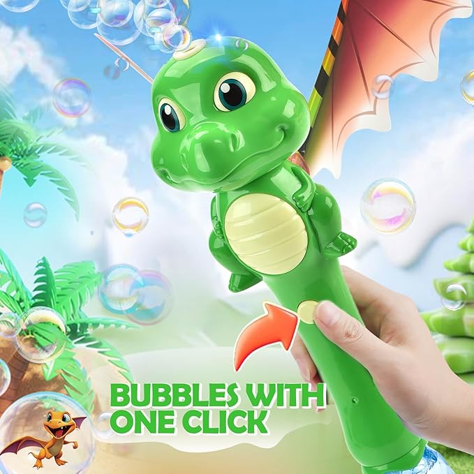 Dinosaur Bubble Wand Toys for Kids Age 3 4 5 6 7 8 Years Old: Bubbles Machine for Kids, Toddler Outdoor Toys, Gifts Birthday Presents for 3 4 5 6 Year Old Boys Girls