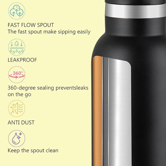 12oz Kids Water Bottle – Insulated Stainless Steel Bottle with Straw Lid, BPA-Free, Leak-Proof, for Toddlers & School Use