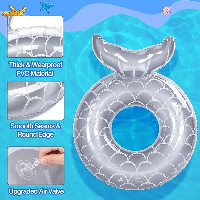 MoKo Inflatable Swimming Ring, Cute Pool Float Tube Decorations Swim Tubes Outdoor Pool Beach Water Floats Party Supplies Floaties