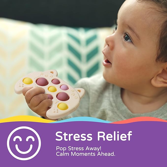 LiKee Fidget Popper Sensory Baby Toys for 10+ Months, Push and Popping Busy Board, Montessori Toys for 1+ Years Old, Airplane Car Travel Toy for Toddlers 1-3 Stress Relief