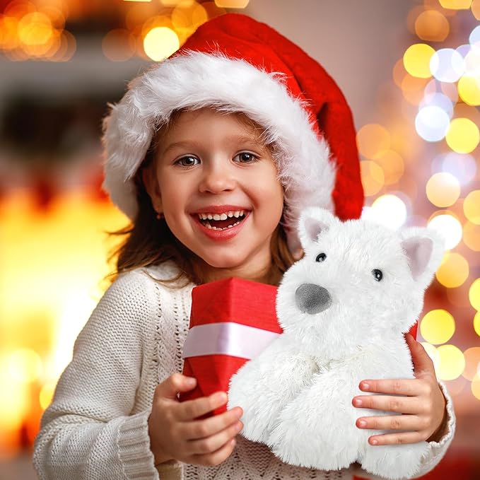 Coolable & Heatable West Highland White Terrier Dog Stuffed Animals for Kids & Adult, Westie Puppy Plush Toys Microwavable Heating Pad for Soothing & Period, Lavender Plushies for Anxiety