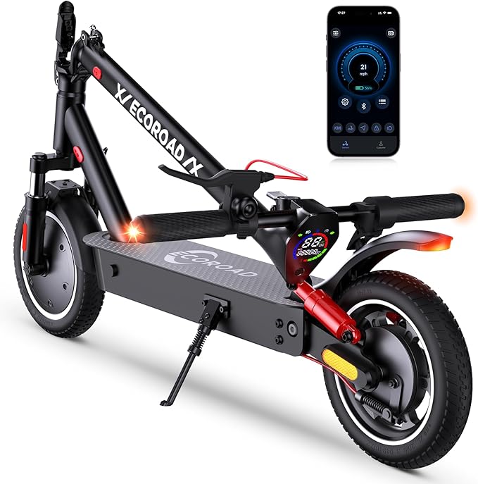 Electric Scooter for Adults, 30-32Miles Long Range Electric Scooters, 500W-750W Motor & 21-25MPH Adults Commuting Scooters, 10" Tires, Lightweight Foldable E-Scooter with Turn Signals