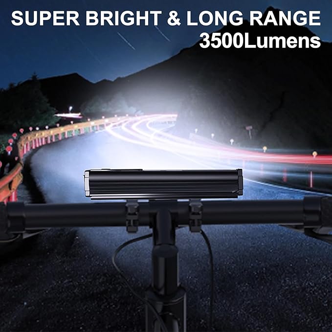4800 Lumen Bike Lights, USB-C Rechargeable Bicycle Light, Super Bright Bike Lights for Night Riding, IP65 Waterproof Bicycle Headlight, for Commuters Adults and Children