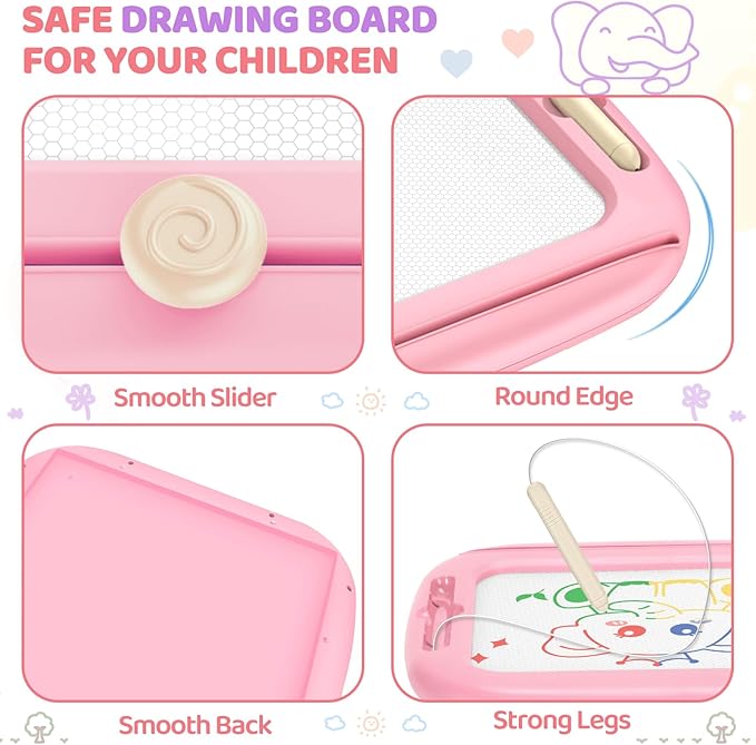 Toddler Toys for 1-3 Year Old Girls, 2 Pack Magnetic Drawing Board, Learning & Educational Magna Doodle Pad for Toddler, Christmas Birthday Gift for 1 2 3 Year Old Baby Kids