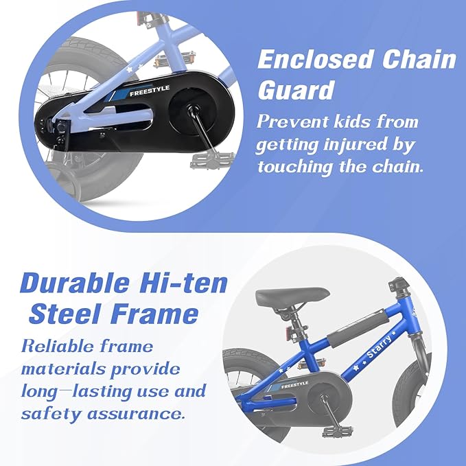 12 14 16 18 Inch Kids Bike BMX Style Bicycle with Training Wheels Coaster Brake for 2-10 Years Old Toddlers Boys Girls Multiple Colors